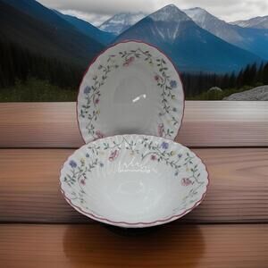 2 Johson Bros Summer Chinz 8” and 9”ROUND /Oval Serving Bowls Excellect